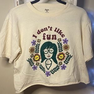 mtv daria | 90s daria tv show “i don’t like fun” graphic hand cropped tshirt